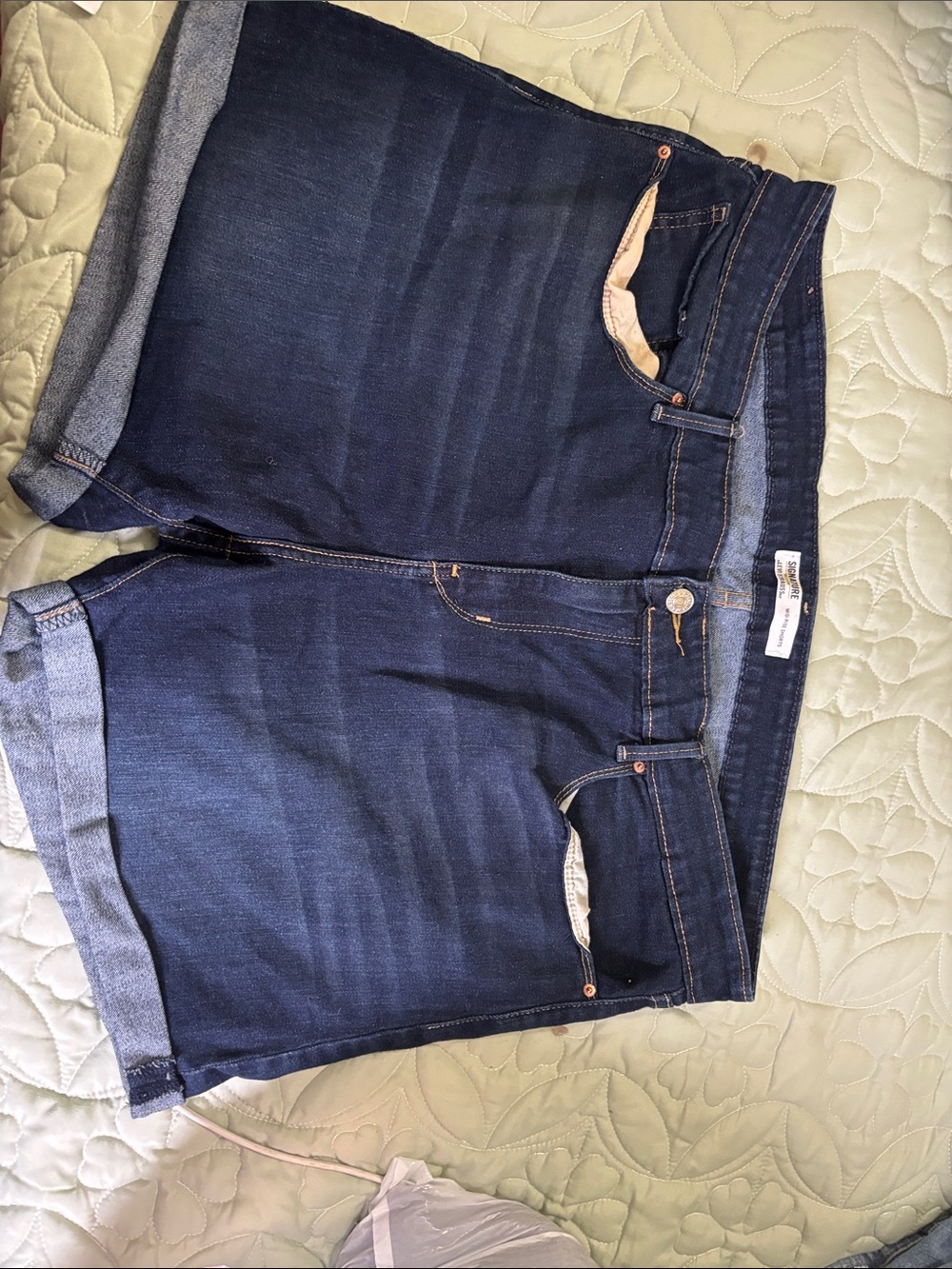 Signature Indigo Blue cuffed denim shorts
